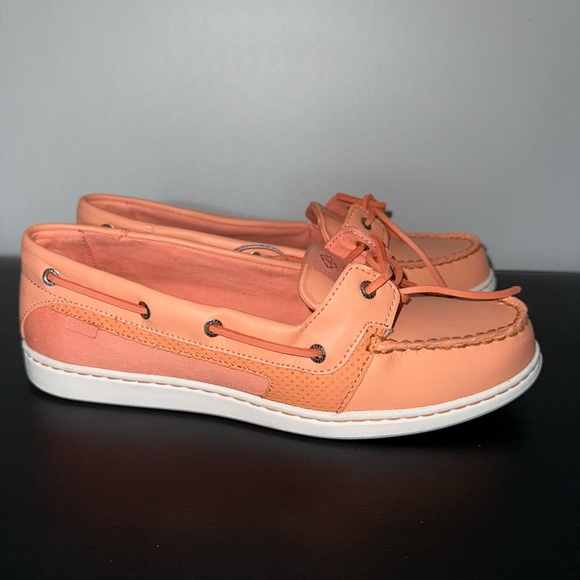 Sperry Starfish Eco Perf Top-Sider Women’s Leather Boat Shoes Size 9.5 Coral - Picture 3 of 9